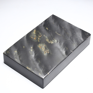 万石君天然砚台砚板安徽歙砚平板砚老坑眉纹砚胚砚料砚石料金星金