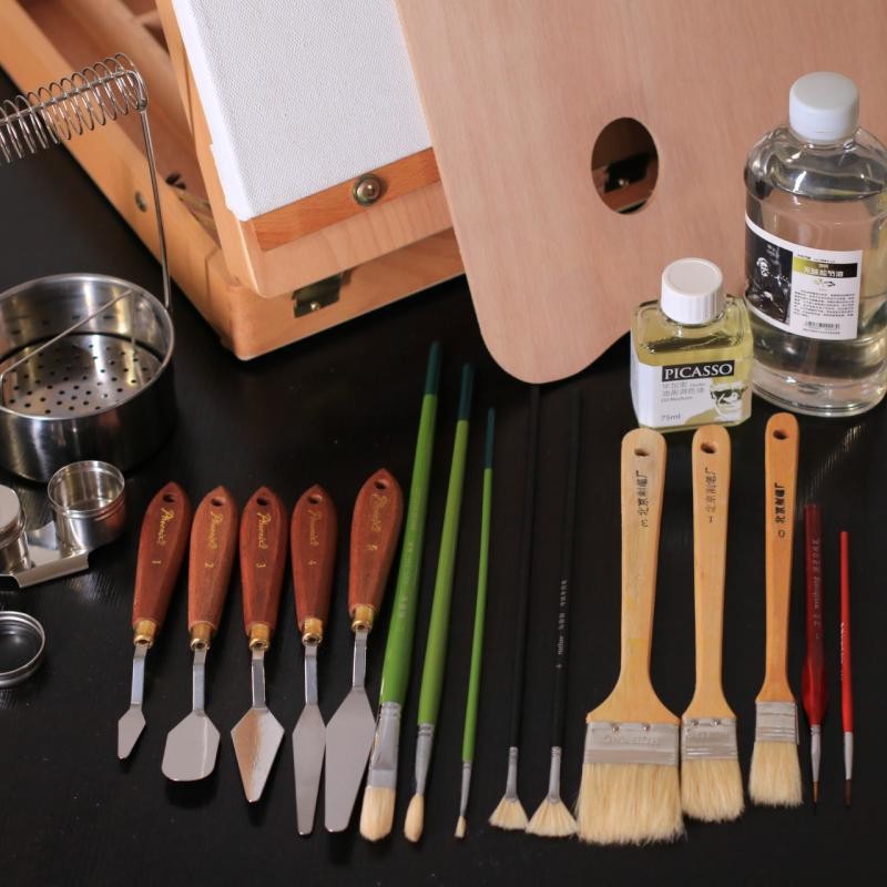 油画颜料工具装温莎牛顿画家专用色2色全初学者油画箱写生