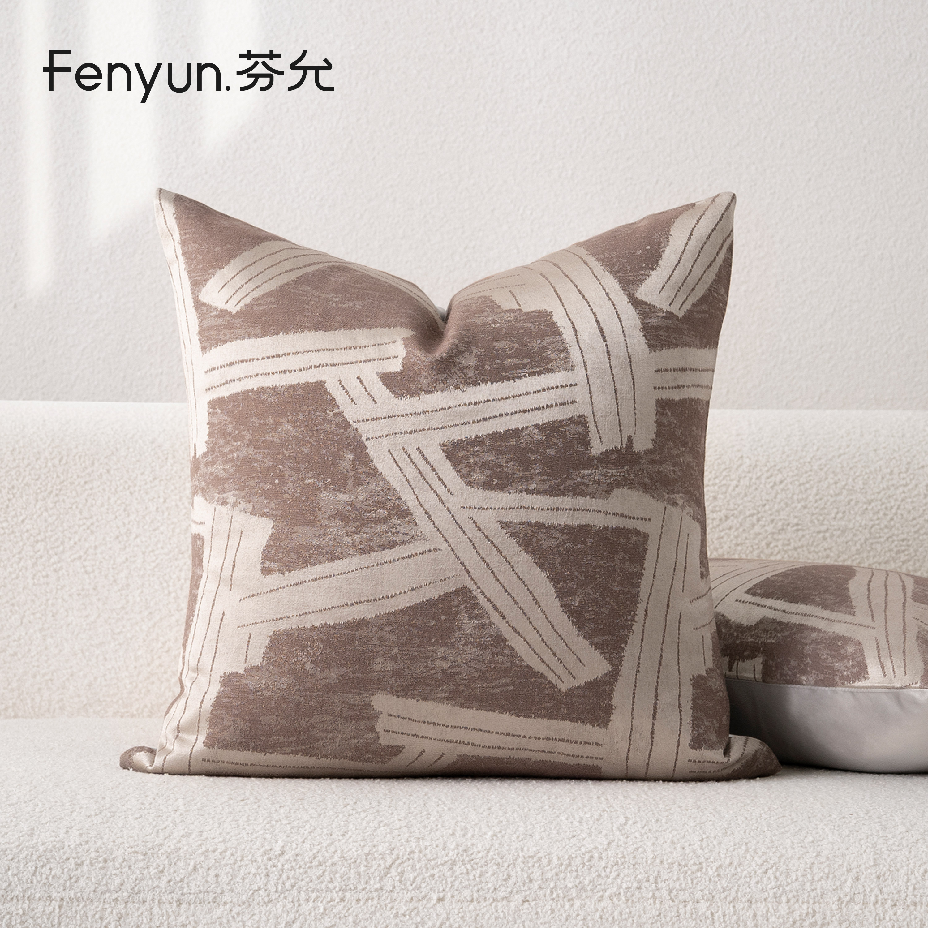 芬允【摩洛哥】红色客厅沙发抱枕提花腰枕酒店样板房靠枕