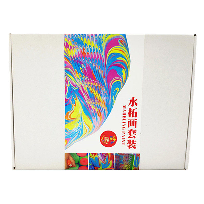 亮彩水拓画浮水画水影画土耳其湿拓画颜料工具团体活动用装