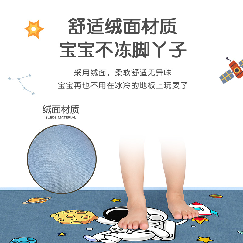 儿童阅读区地毯爬行垫牀下防摔垫电脑椅客厅地垫卧室牀边垫子家用