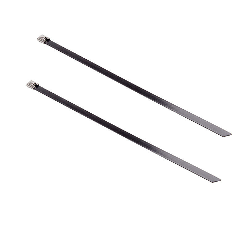 黑色喷塑包塑扎带.9*金属自锁绑带条