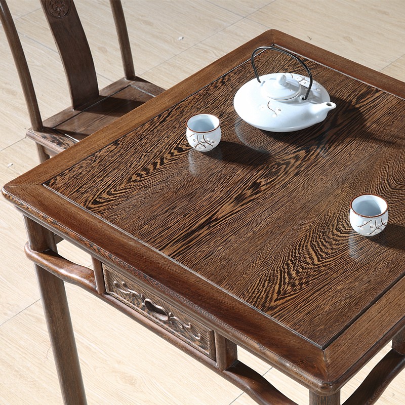 红木小方桌鸡翅木八仙桌中式实木四方桌花梨木休闲棋牌茶桌阳台