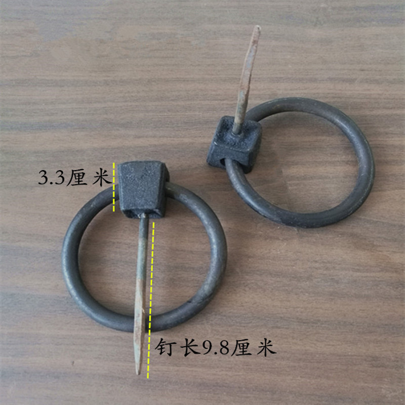 中式仿古四合院大门蒲首寿字铁环把手铸铁兽头拉手大门环拉手拉环