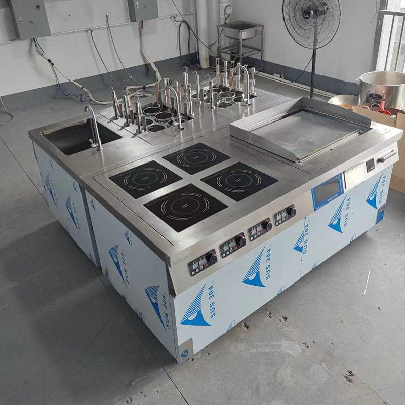 定制西厨组合炉中西餐全套商用食堂酒店学校不锈钢厨房设备工程