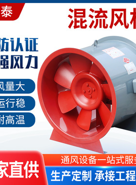 双速swf混流风机HTF轴流式单双速排烟风机碳钢防爆管道混流式风机