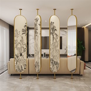 现代简约法式 饰旋转棒棒糖金属座屏 入户门屏风隔断客厅玄关到顶装