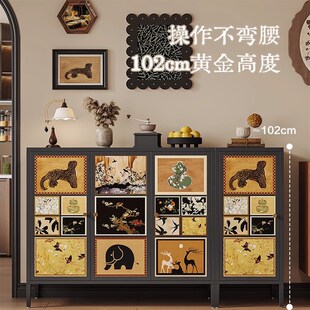 中古风铁艺餐边柜客厅置物柜法式 家用酒柜玄关收纳柜沙发边储物柜