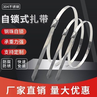 304不锈钢扎带4.6 室外电线桥架船用拉紧器 7.9MM金属捆扎丝自锁式