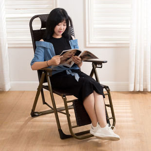 藤编夏凉椅躺椅折叠午休藤t椅午睡阳台家用老人椅休闲椅子靠背懒