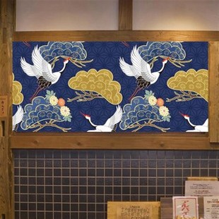 门帘b半帘短帘隔断窗帘装 日式 饰挂帘布魔术贴店铺商用厨房遮挡帘