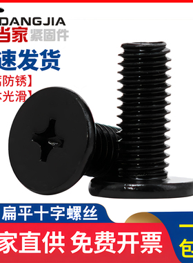 黑色304不锈钢十字扁平头螺丝CM大平头薄头螺丝电脑机螺钉M1.6-M8