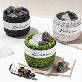 水泥杯水晶石无火香薰精油扩香石小众高级感家用室内持久香氛摆件