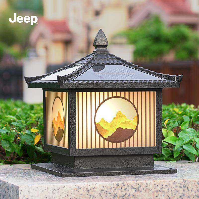 新中式太阳能柱头灯户外灯别墅庭院灯大门围墙门柱子免布线接电款,家装灯饰光源,景观庭院灯饰,淘宝优惠券,粉丝福利购,淘宝优惠卷