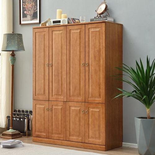 实木挂衣橱卧室带门储物收纳柜子胡桃色斗柜简约现代家用斗橱整装