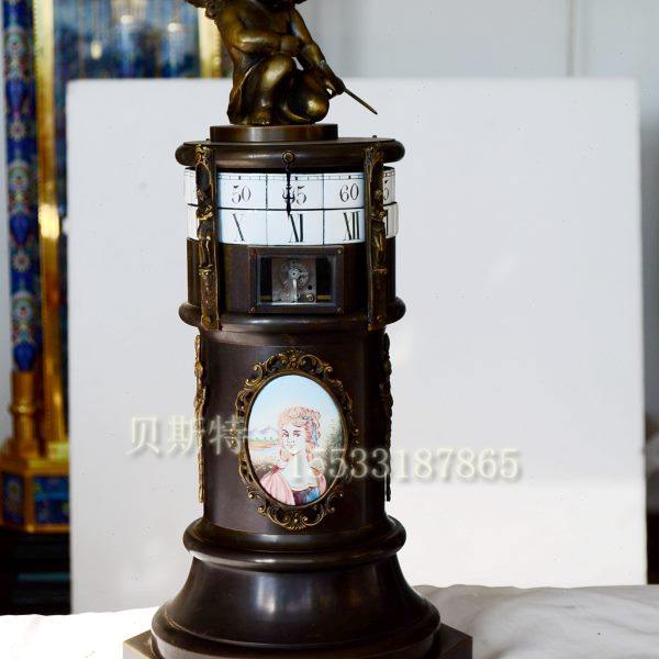 欧式古典铸铜理石静音钟表|塔形人物座钟|客厅创意现代简约摆设,家居饰品,座钟,淘宝优惠券,粉丝福利购,淘宝优惠卷