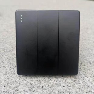 三开三位3位三门铃开关常开常闭自动复位开关面板按钮86型黑色