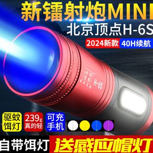 顶点夜钓灯夜钓H6S钓鱼超亮强光大功率蓝光紫光手电筒疝气夜光