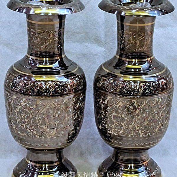 花瓶铜花瓶干花瓶欧式瓶巴基斯坦铜器花器摆件花器欧式装饰品