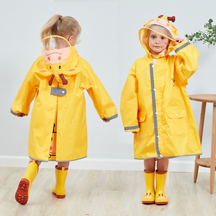 儿童雨衣女童男童幼儿园小孩宝宝立体学生带书包位反光条雨披装