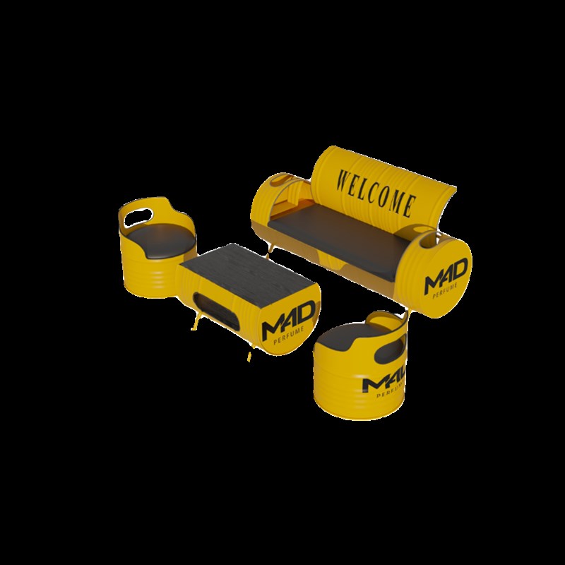 酒吧桌椅油桶沙发ktv铁艺茶几奶茶店创意工业风复古卡座沙发