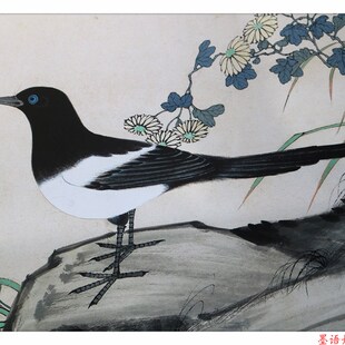 近代于非闇 四喜图 国画工笔鸟挂画复制临摹手稿装饰画