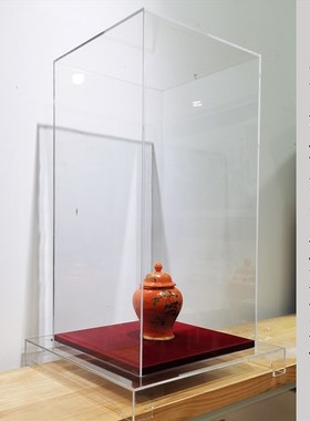 大尺寸亚克力展示盒定制全透明底座雕像古董茶壶陶瓷保护罩防尘罩