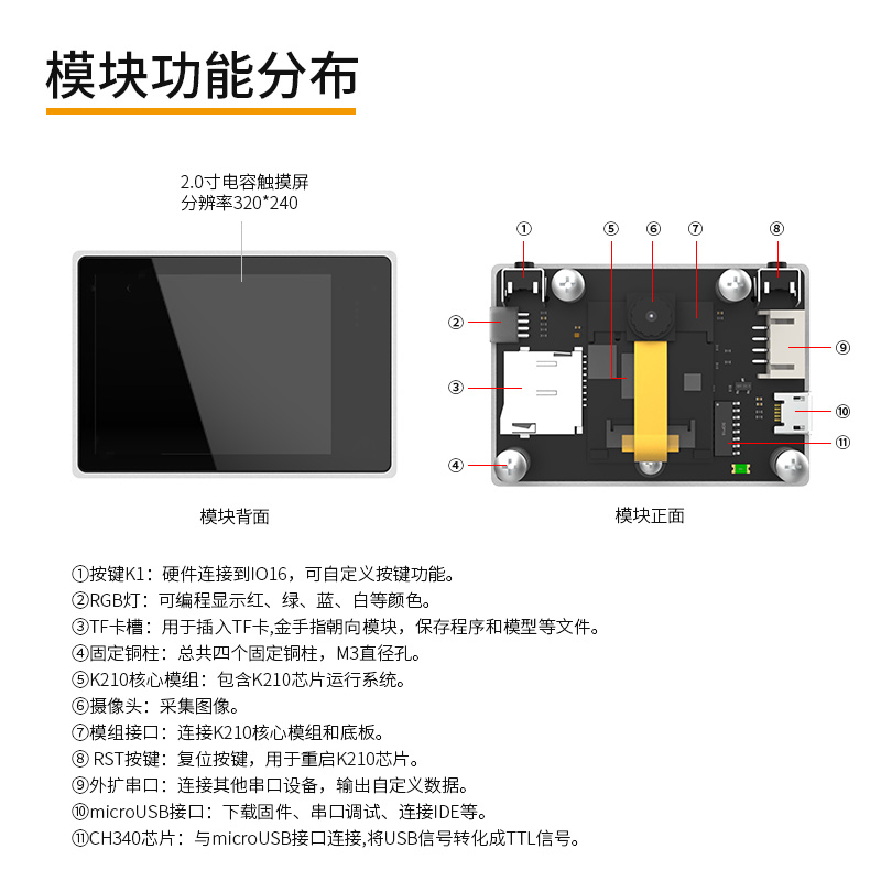 亚博智能 K21视觉识别模块CnM传感器I机器摄像头Python发板