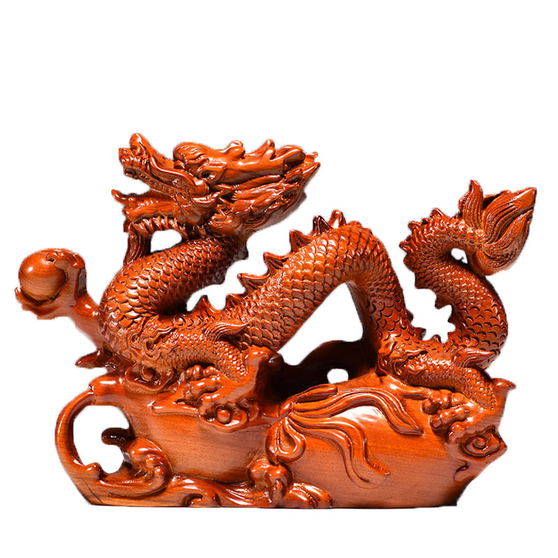 花梨木雕龙摆件实木生肖龙家居客厅办公室摆设装饰红木工艺品礼品