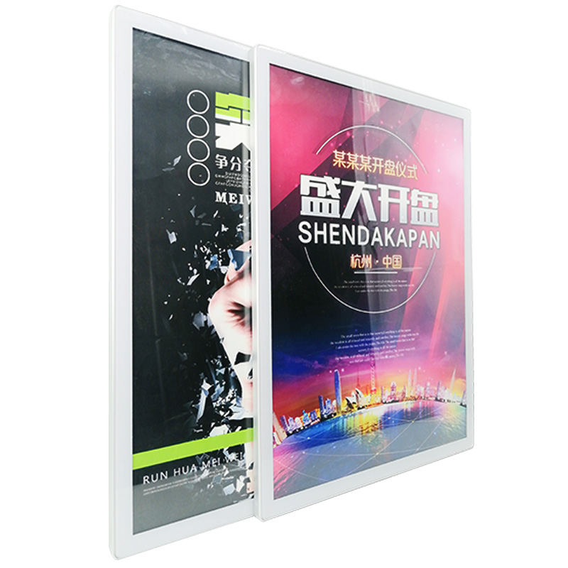 新款电梯传媒画框挂墙展板铝合金圆角海报框分众电梯框海报广告框