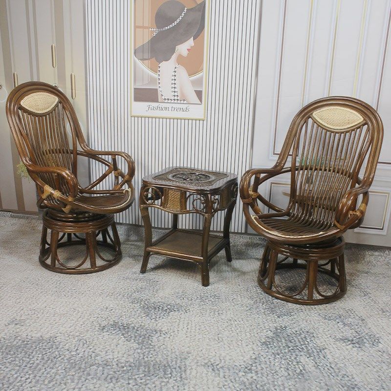 家用滕椅靠背椅天然真藤藤编旋转椅子阳台茶桌椅藤椅三件电脑椅,住宅家具,阳台椅,淘宝优惠券,粉丝福利购,淘宝优惠卷