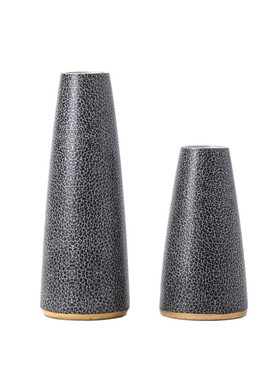 现代灰色皮纹家居客厅电视柜茶几餐桌陶瓷小花瓶装饰工艺摆件