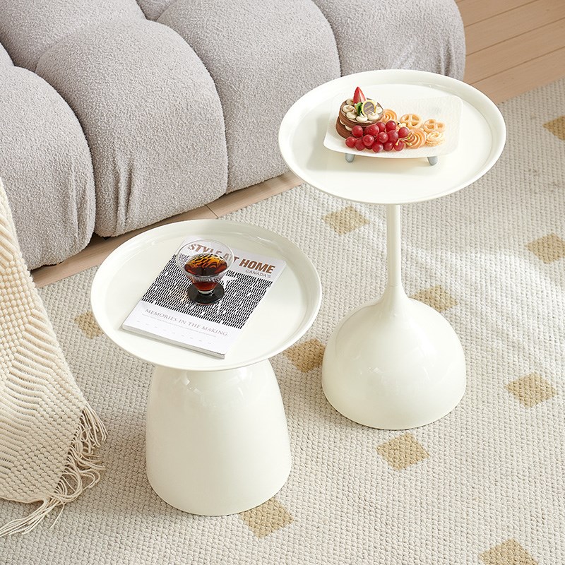 奶油风沙发边几休闲阳台小圆桌简约可移动茶几卧室桌子网红床头桌
