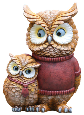 园林景观雕塑别墅庭院装饰品花园摆件仿真动物猫头鹰狐狸室内摆设