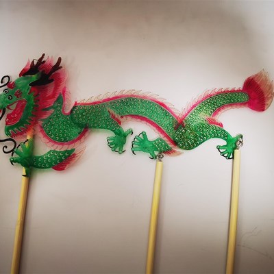 皮影戏道具幕布动物龙工艺品可活动带操作杆陕西特色儿童玩具diy