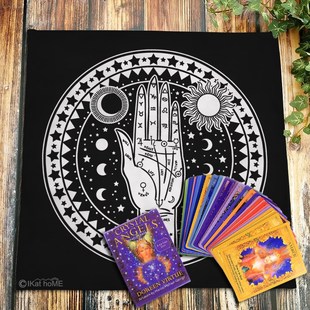 日月星幸运手塔罗牌桌布绒布推牌布桌游背景布灵摆祭坛布来图定制