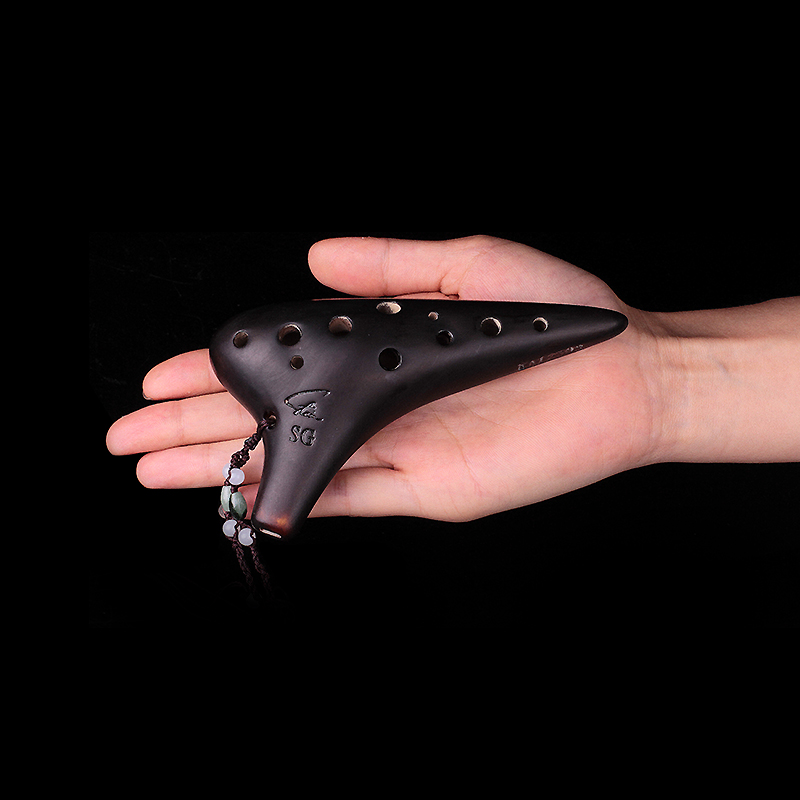 风雅陶笛   熏烧十二孔高音G陶笛 演奏级G陶笛