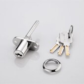 办公桌柜子锁三联锁一锁三抽屉锁正面三连锁头锁矮柜三联动锁杆