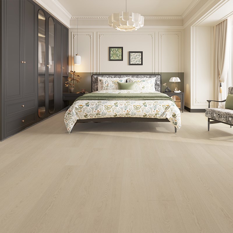 龙叶PM09奶油风风WPC石塑地板PC锁扣地板复合木地板家用卧室