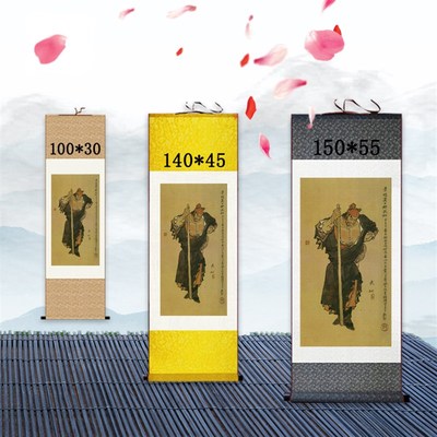 武松画像 丝绸画 武松打虎醉打蒋门神挂画 客厅卧室庙堂卷轴画