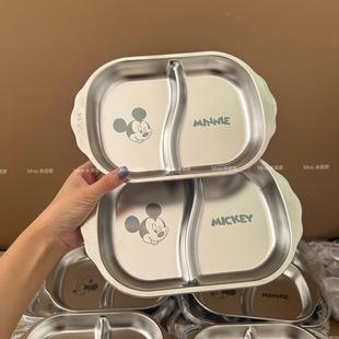 米诺家米奇米妮儿童餐盘304不锈钢餐具防摔分格盘宝宝辅食盘卡通