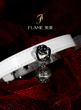 【项圈定制刻字】鳄鱼纹牛皮choker铃铛脖圈男女通用颈带朋克配饰