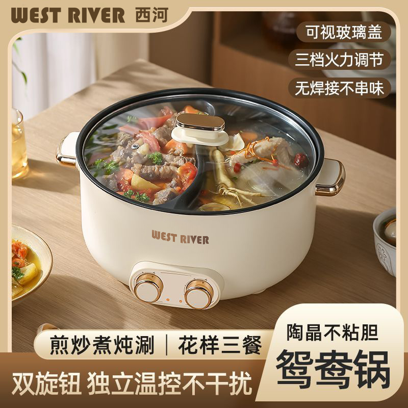 德国正品新款鸳鸯电火锅家用多功能一体式双控鸳鸯锅大功率电热锅