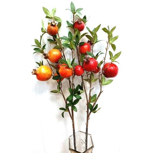 仿真石榴果树插花石榴果客厅摆设玄关摆件树枝花艺假花长枝花束
