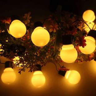 太阳能灯串户外LED彩灯圣诞庭院装 饰串灯G50球泡灯串可代发