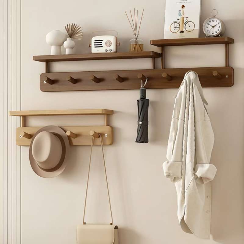 现代简约墙上试壁挂衣架入户门后免打孔简易卧室家用进门玄关排钩