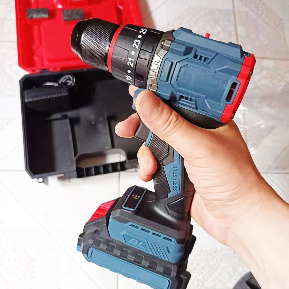 21V 2000mA正反转快慢档25级扭力便携式手持无刷电机手电钻冲击钻