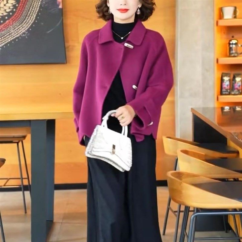 高级感气质时尚套装女2025年春秋新款宽松牛角扣毛呢外套+阔腿裤,女装/女士精品,时尚套装,淘宝优惠券,粉丝福利购,淘宝优惠卷