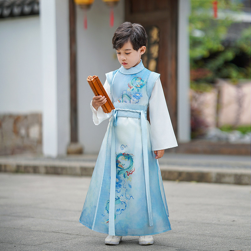 儿童汉服男童夏季薄款男孩古装演出服2024新款小少爷学生国学服装,童装/婴儿装/亲子装,汉服,淘宝优惠券,粉丝福利购,淘宝优惠卷
