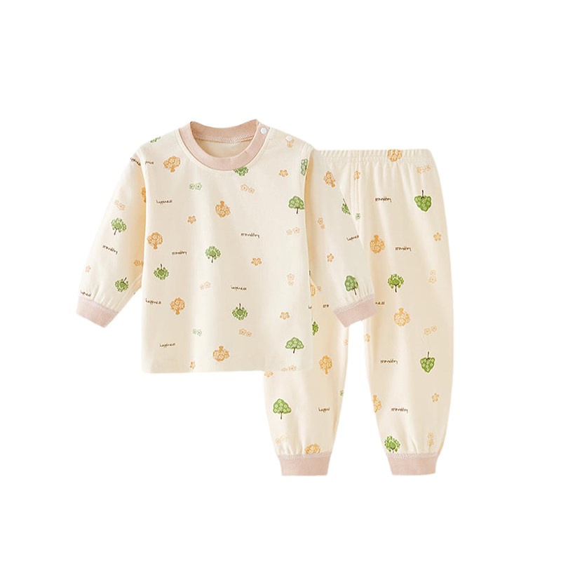 春秋冬季婴儿内衣套装纯棉打底上衣秋衣秋裤薄款无骨男女宝宝开衫